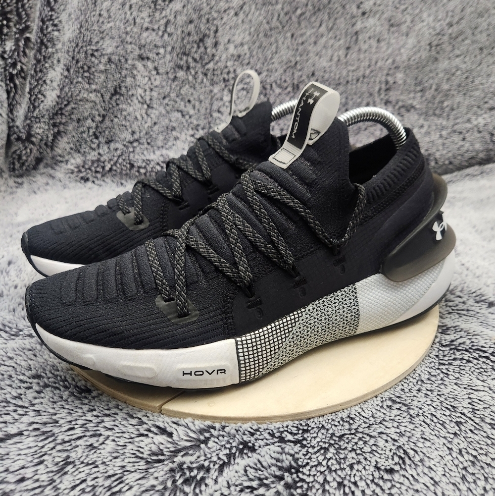 Under Armour Men’s Black & White HOVR Phantom 3 Running Shoes Size 9.5 - Picture 3 of 8